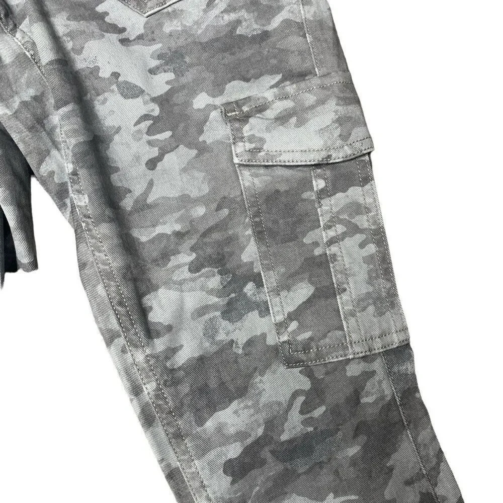 NWT Spanx Stretch Twill Ankle Cargo Pants Stonewashed Camo Small
